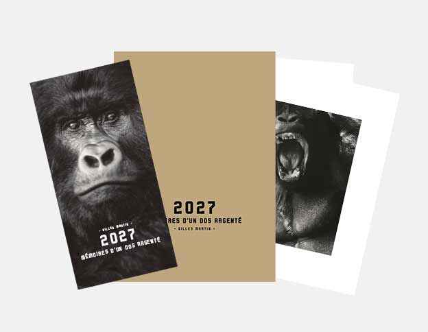 Catalog from the exhibition 2027 - Memoirs of a silverback available online in Gilles Martin's shop